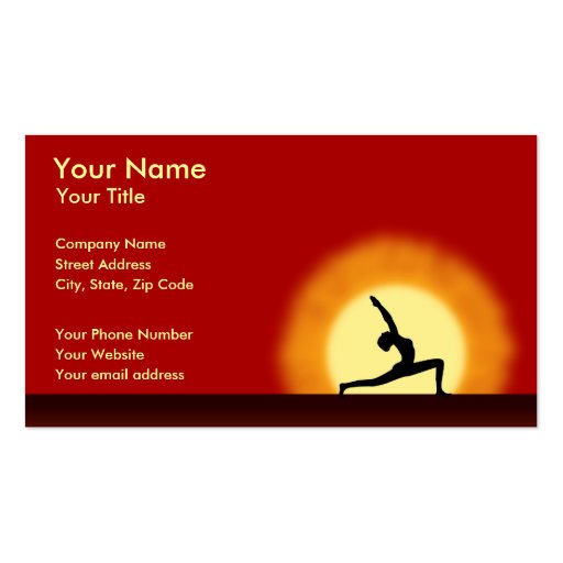 Yoga Sunrise Yoga Teacher Instructor Business Card (front side)