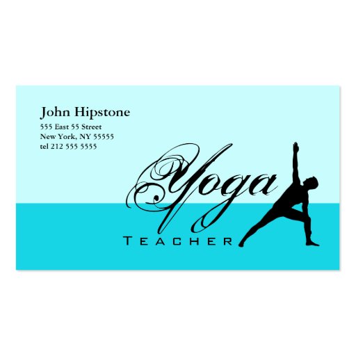 Yoga Teacher Business Card Blue (front side)