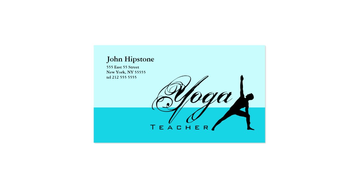 Yoga Teacher Business Card Blue Zazzle