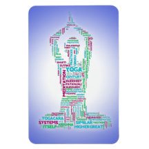Yoga Word Cloud Rectangle Magnets