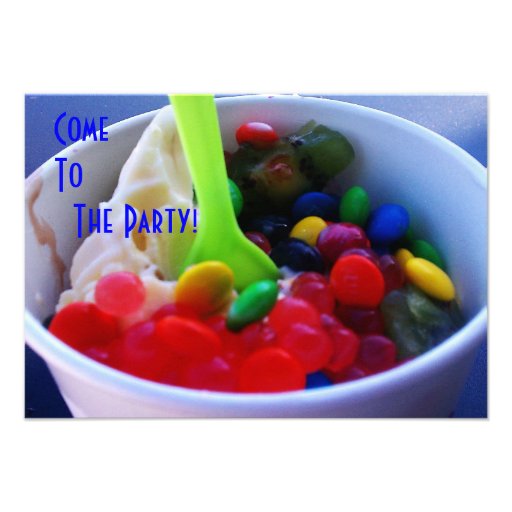 Yogurt and Fixins Bright Color Candy Invite