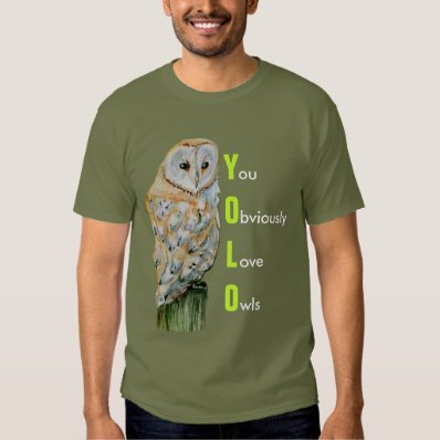 YOLO Barn owl watercolor T-shirt
