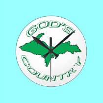 Yooper Clock Featuring U.P. Map wall clocks