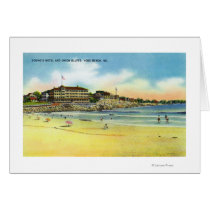 York Beach View of Young's Hotel and Union Greeting Cards