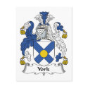 York Family Crest postcards