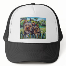 Yorkie best buds Lucy and Milly Mesh Hat