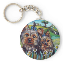 Yorkie best buds Lucy and Milly Key Chains