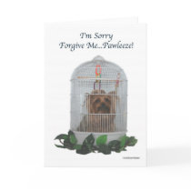 Yorkie Birdcage Sorry Greeting Card