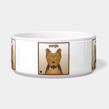 Yorkie Cartoon Pet Water Bowls