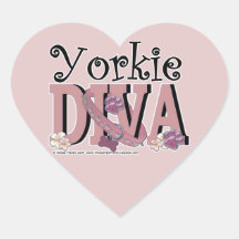 Yorkie DIVA Heart Sticker