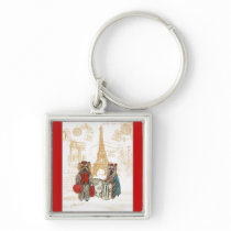Yorkie Eiffel Tower Paris Key Chain