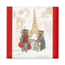 Yorkie Eiffel Tower Paris Fridge Magnet