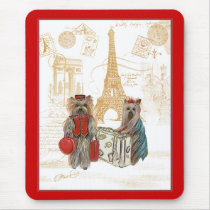 Yorkie Eiffel Tower Paris Mouse Pad
