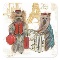 Yorkie Eiffel Tower Paris Stickers Tags