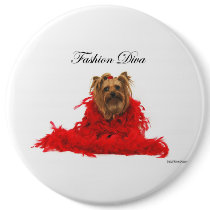 Yorkie Fashion Diva buttons by Kmezzano Yorkie Fashion Diva buttons