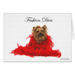 Yorkie Fashion Diva Greeting Cards