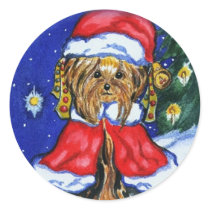 Yorkie Folk Art stickers