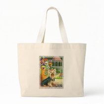Yorkie & Gazebo in Garden Canvas Bag