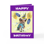 Yorkie Happy Birthday Card