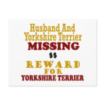 Yorkie & Husband Missing Reward For Yorkie postcards by poochloverstuff Yorkie & Husband Missing Reward For Yorkie postcards