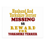 Yorkie & Husband Missing Reward For Yorkie Post Card