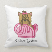 Yorkie in Purse throwpillow