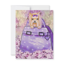 Yorkie in the Lilacs Art Print Invitation by greerdesign Yorkie in the Lilacs Art Print Invitation