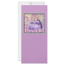Yorkie in the Lilacs Art Print Rack Card rack cards by greerdesign Yorkie in the Lilacs Art Print Rack Card rack cards