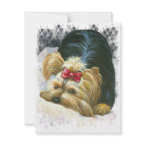 Yorkie Peek a Boo Invitation Card by greerdesign Yorkie Peek a Boo Invitation Card