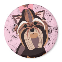 Yorkie Portrait magnets by totallypainted Yorkie Portrait magnets