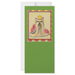 Yorkie Princess Poinsettias Christmas Rack Card