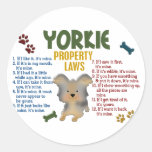 Yorkie Property Laws 4 Stickers