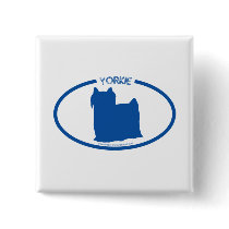 Yorkie Silhouette Button by dogsilhouettes Yorkie Silhouette Button