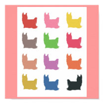 Yorkie Sillhouette Poster--Multi Color Yorkies posters