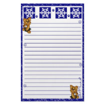 Yorkie Snow Flake Christmas Stationary stationery by CritterCreationsbyCW Yorkie Snow Flake Christmas Stationary stationery