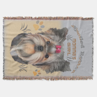 spoiled rotten yorkies yorkie throw blankets zazzle spoiled rotten yorkies yorkie throw blankets zazzle