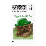 Yorkie St. Patrick's Day Stamps
