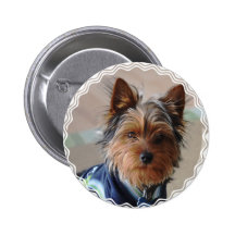 Yorkie Terrier  Button