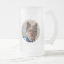 Yorkie Terrier  Frosted Beer Mug