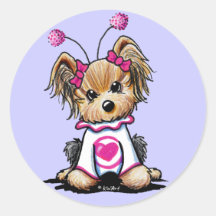 Yorkie Terrier Love Bug Stickers