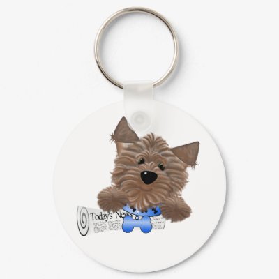 Yorkie-Todays News Keychain by atouchofelegance
