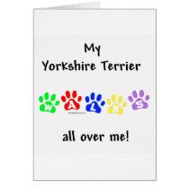 Yorkie Walks All Over You cards