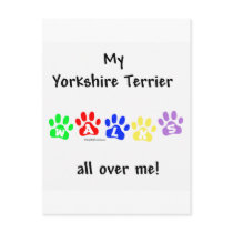 Yorkie Walks All Over You postcards