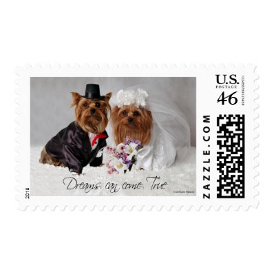 Yorkie Wedding Dreams Can Come True Postage Stamp
