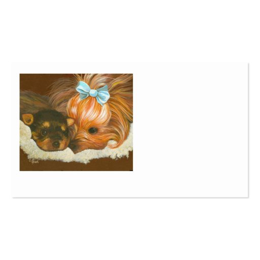 Yorkie with Puppy Business Card (front side)