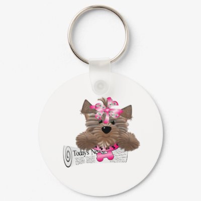 Yorkiegirl Todays News Keychain by atouchofelegance