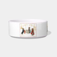 Yorkies in Paris Eiffel Tower Cat Food Bowls