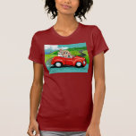 Yorkies in Red Convertible Tee Shirt