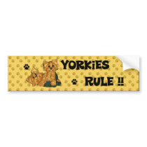Yorkies Rule!! Bumper sticker bumper stickers by CritterCreationsbyCW Yorkies Rule!! Bumper sticker bumper stickers