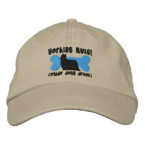 Yorkies Rule Embroidered Hat embroidered hats by MenagerieMayhem Yorkies Rule Embroidered Hat embroidered hats